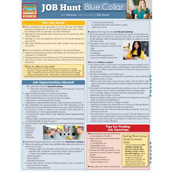 Barcharts Job Hunt - Blue Collar Quickstudy Easel 9781423215752
